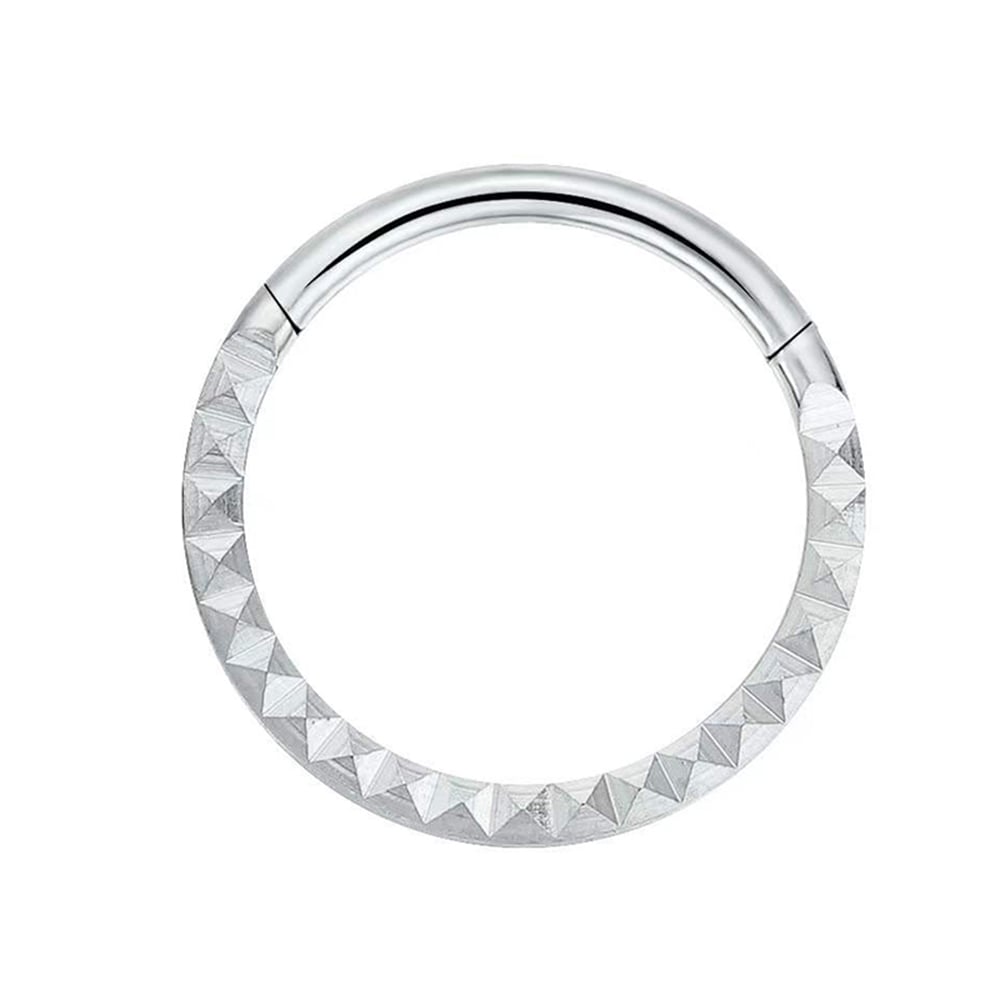 Titanium alloy flat patterned 3-angular raised daith wear
pungent nose ring