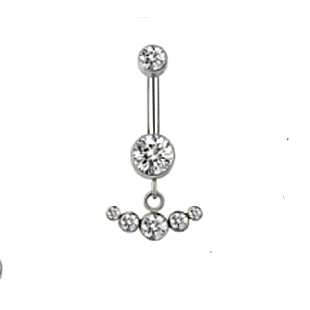 Titanium alloy pendant wing shaped belly button ring