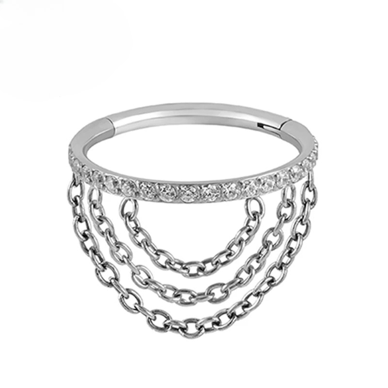 Titanium alloy welded chain nose ring