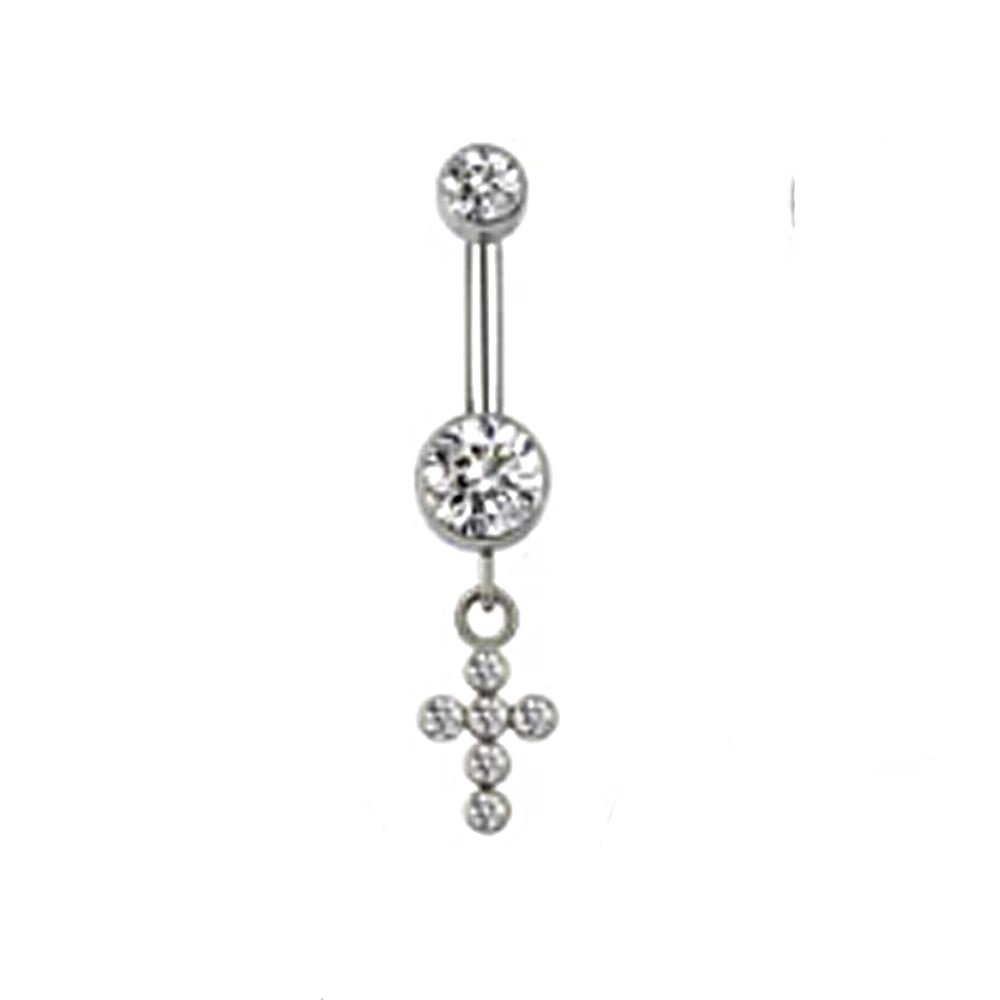 Titanium alloy hanging ring cross-shaped belly button ring