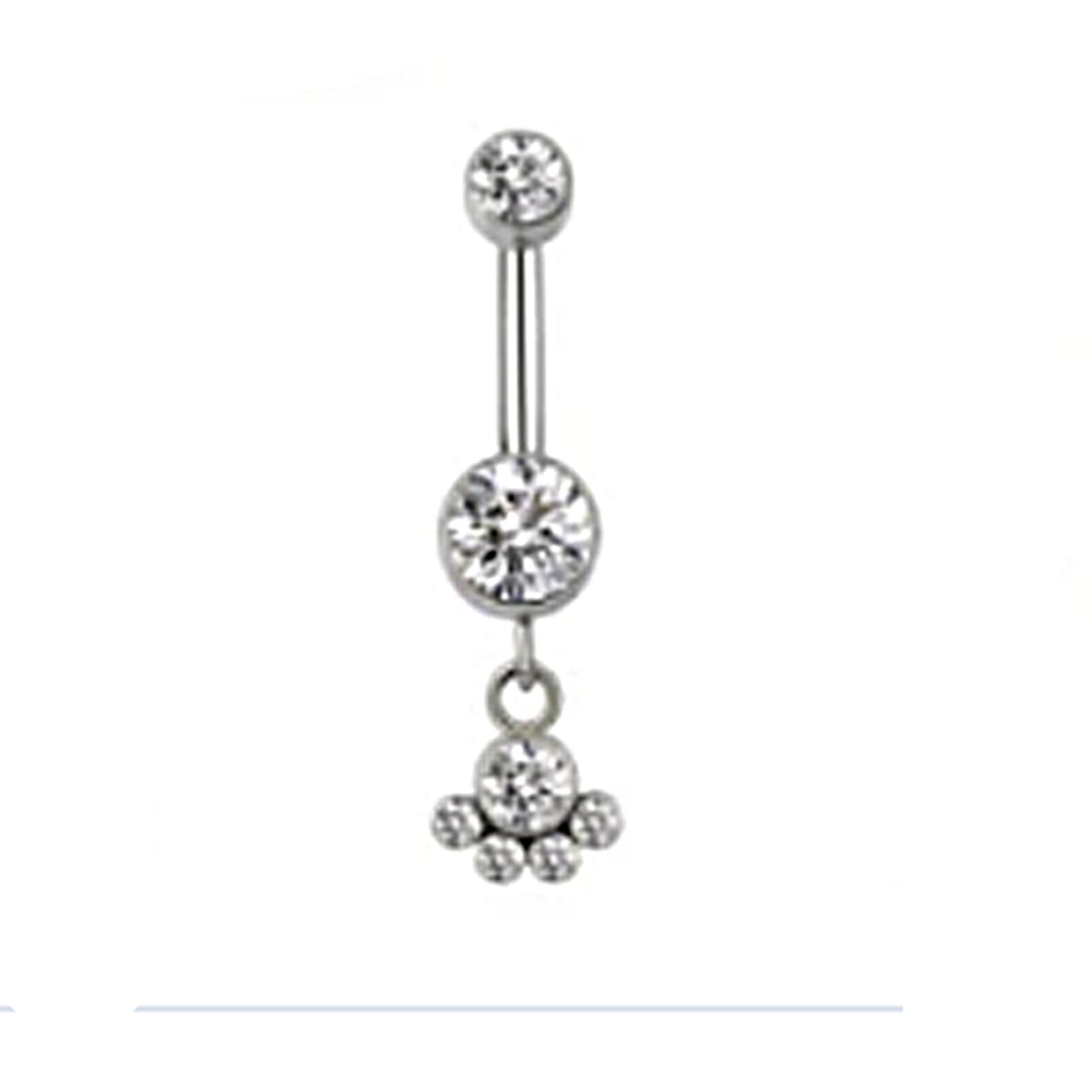 Titanium Alloy Hanging Stone Belly Button Ring