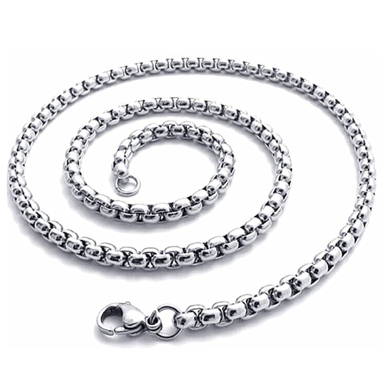 Titanium alloy square pearl strand necklace for men and women