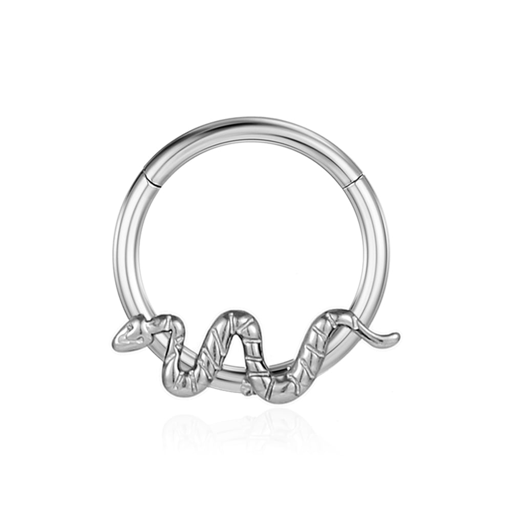 Titanium Alloy Snake Nose Ring Hoop Accessory