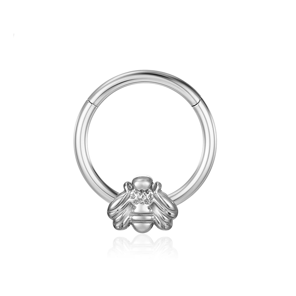 Titanium Alloy Bee Nose Ring Hoop Accessory