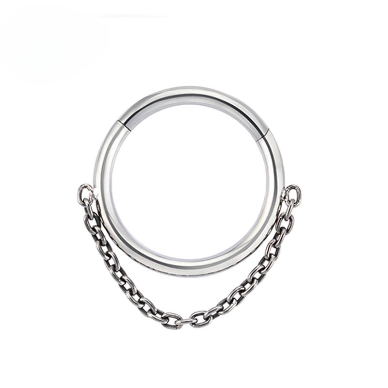 G23 titanium single chain body piercing septum nose ring