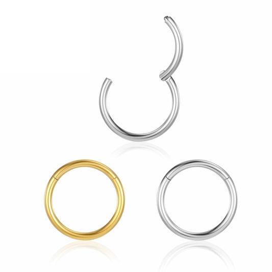 G23 titanium alloy stone cartilage septum perforated plain ring nose ring for men and women