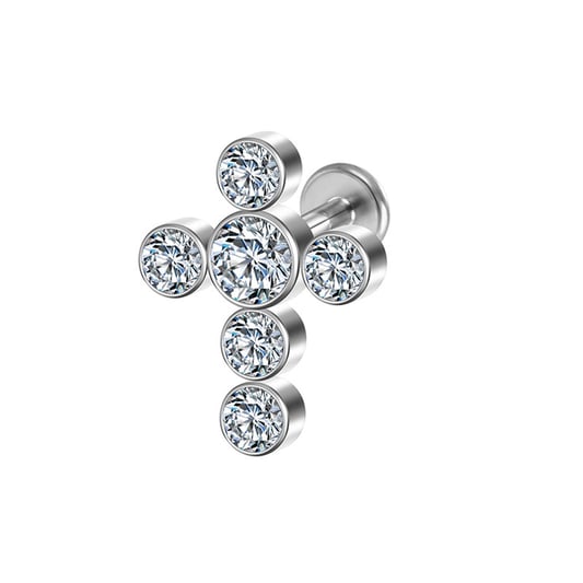 Titanium cross-shaped pierced jewelry