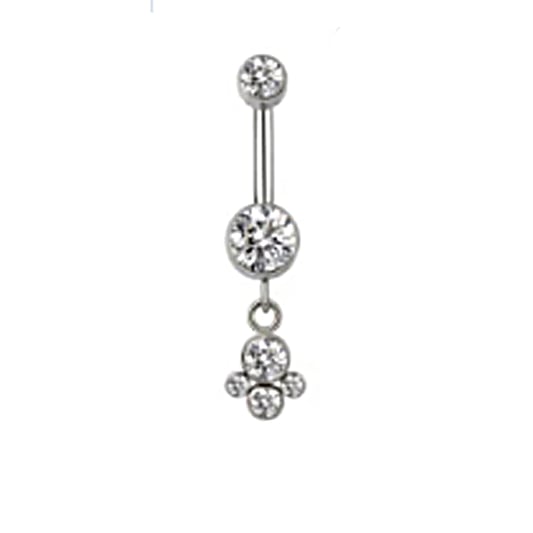 Titanium Alloy Hanging Stone Belly Button Ring